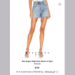 Agolde Dee denim shorts.  EUC